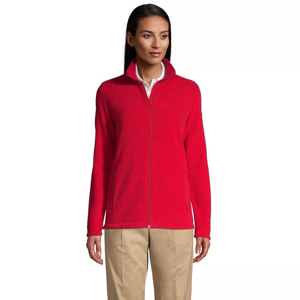 Women's Lands' End Full-Zip Long Sleeve Fleece Jacket, Size: Medium, Blue Product Image