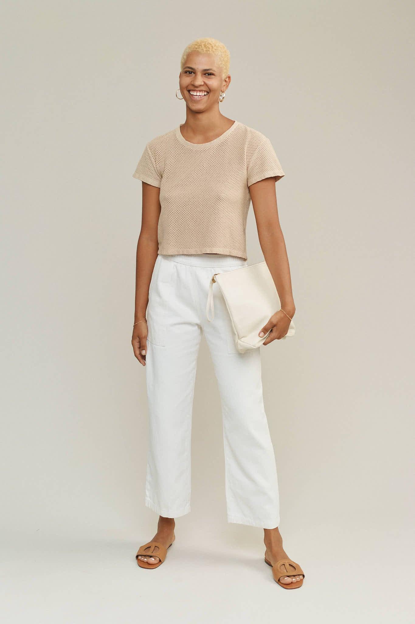 Carmen Mesh Cropped Tee Female Product Image