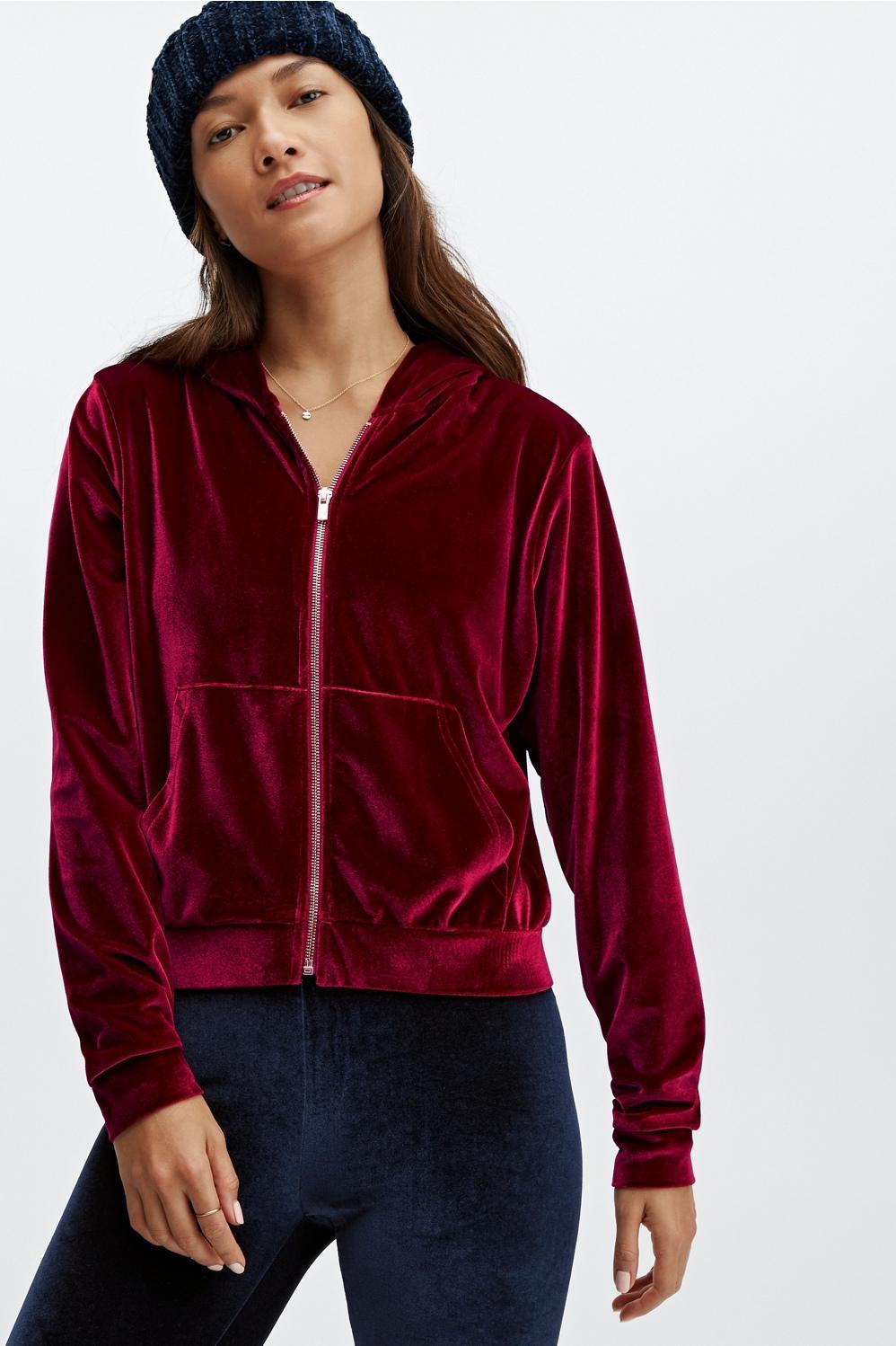 Fabletics Donna Velour Hoodie Womens red plus Size 4X Product Image