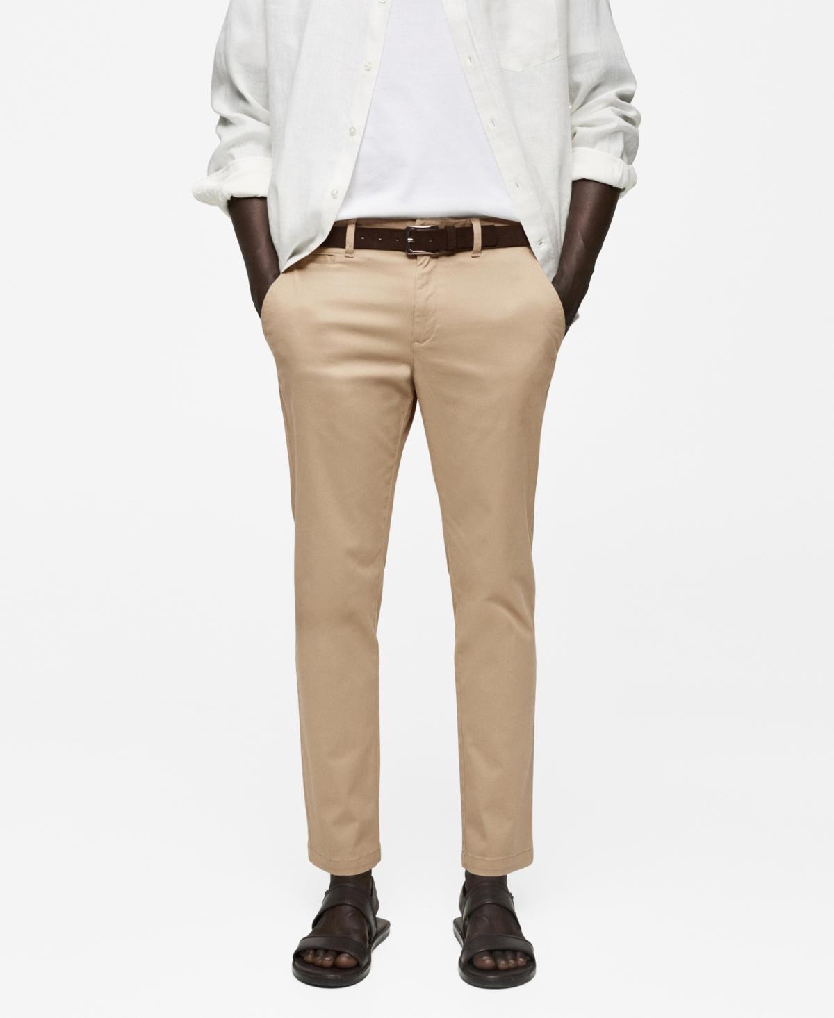 Mango Mens Cotton Tapered Crop Pants Product Image