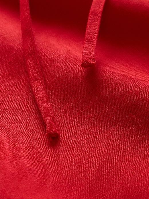 Linen-Blend Midi Skirt Product Image
