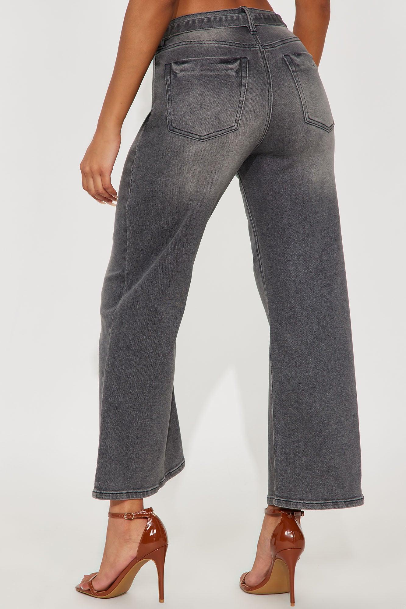Dear London Belted Ankle Flare Jeans - Black Wash Female Product Image