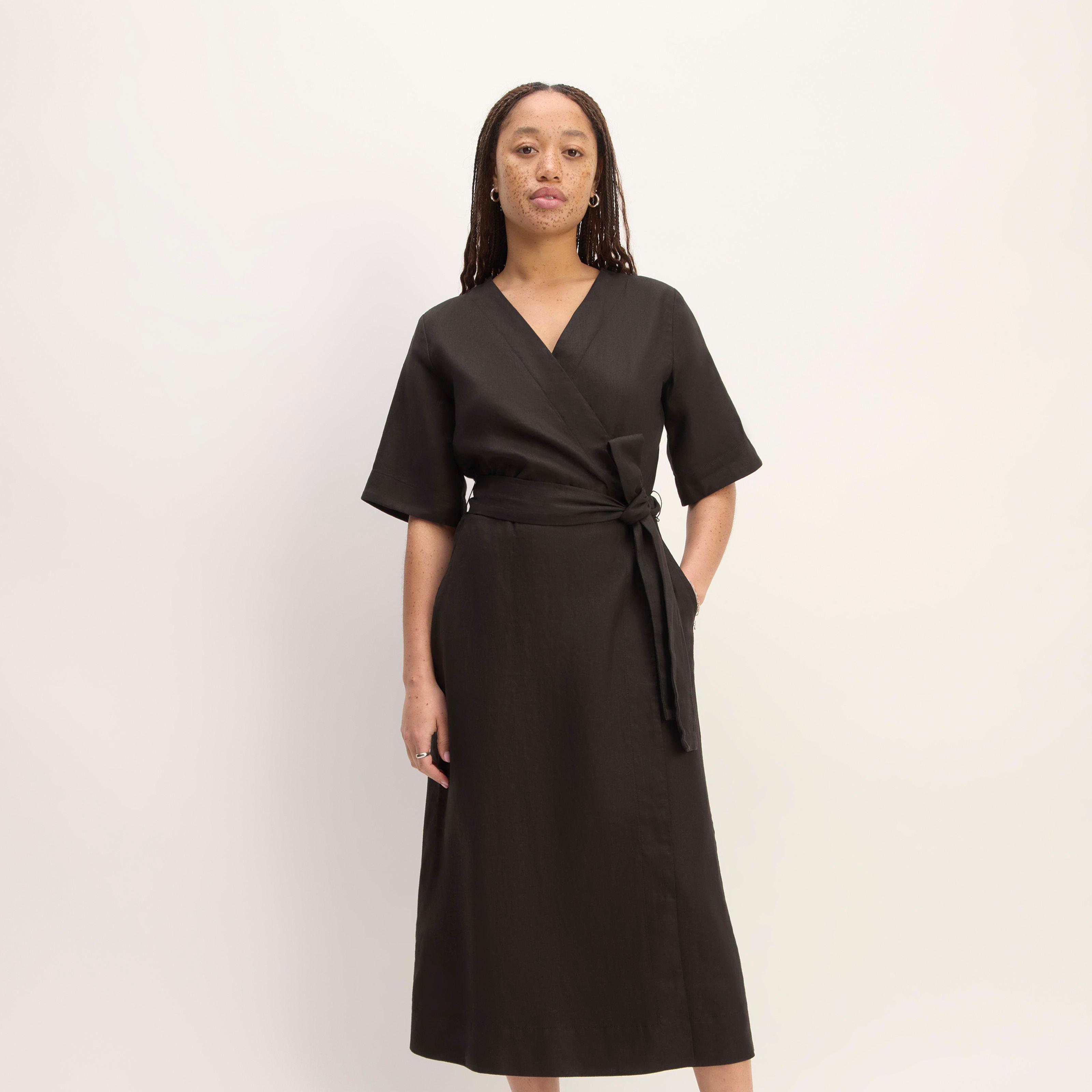 The Wrap Dress in Linen Product Image