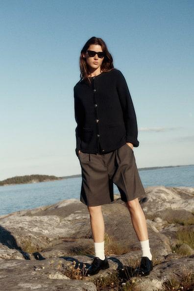 Rib-Knit Cardigan Product Image