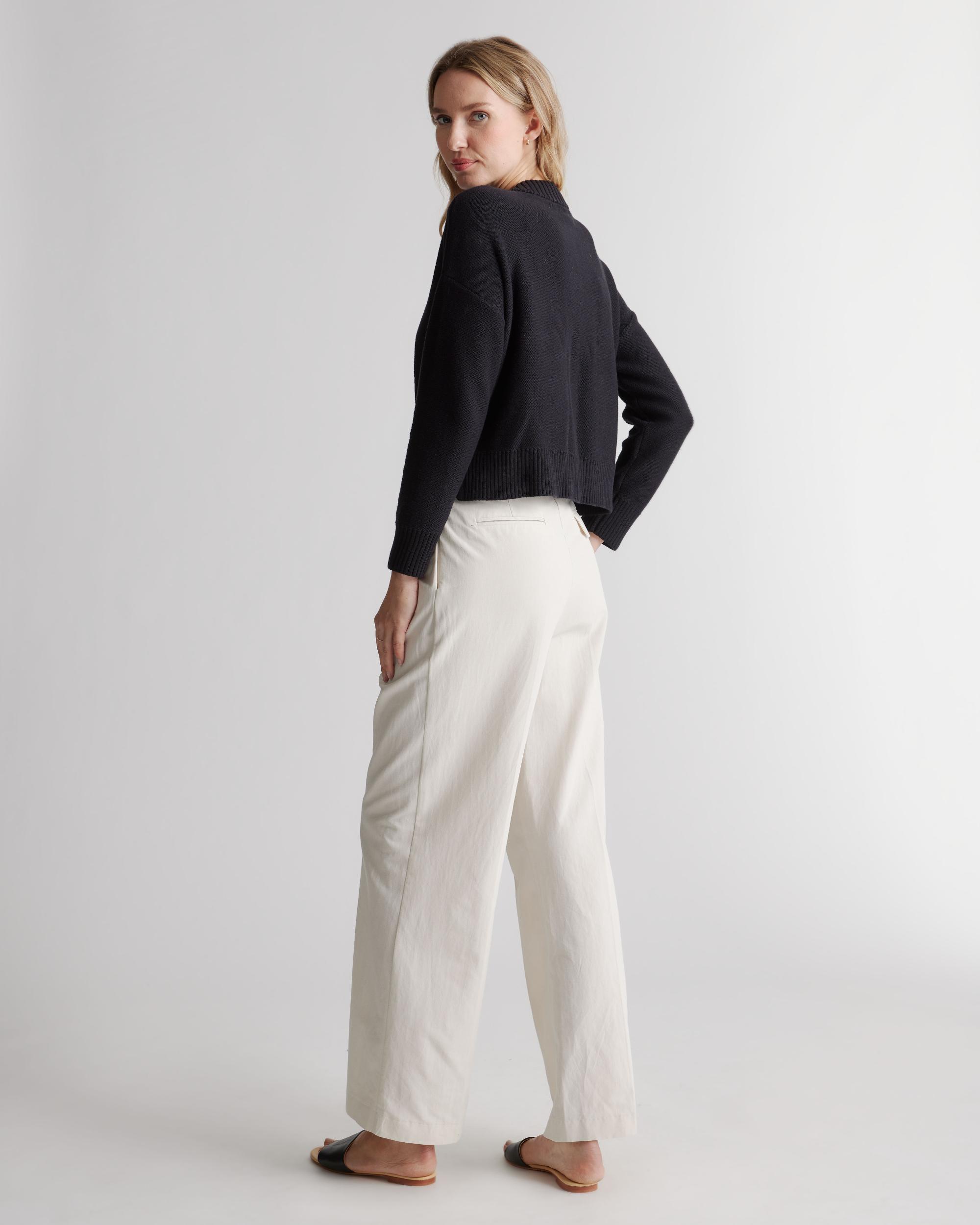 Quince | Women's Cropped Cardigan Sweater Organic Cotton Product Image