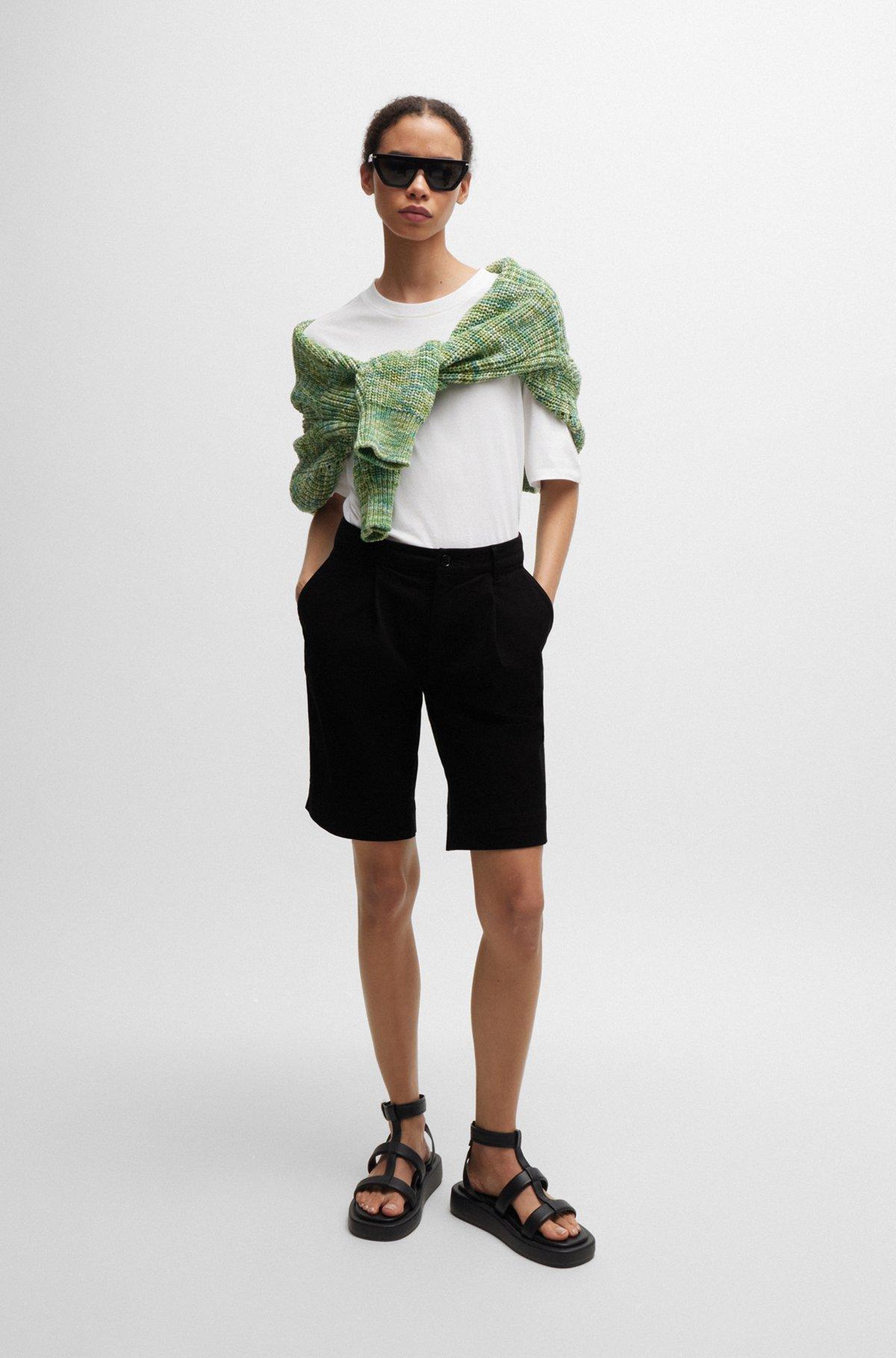 Relaxed-fit high-rise shorts in stretch cotton Product Image