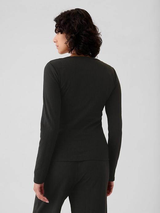Pointelle Henley PJ Shirt Product Image