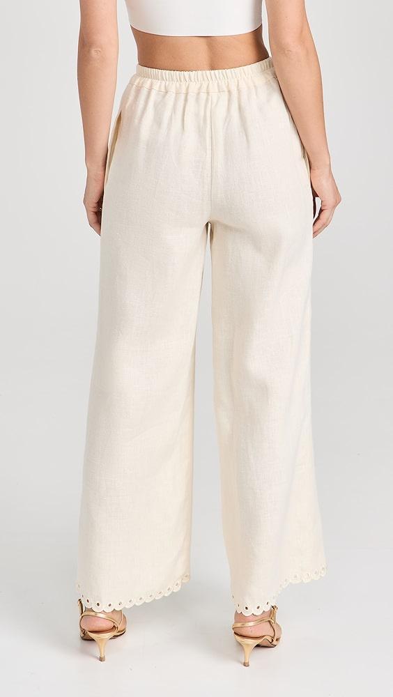 Sleeper Sofia Linen Embroidered Pants | Shopbop Product Image