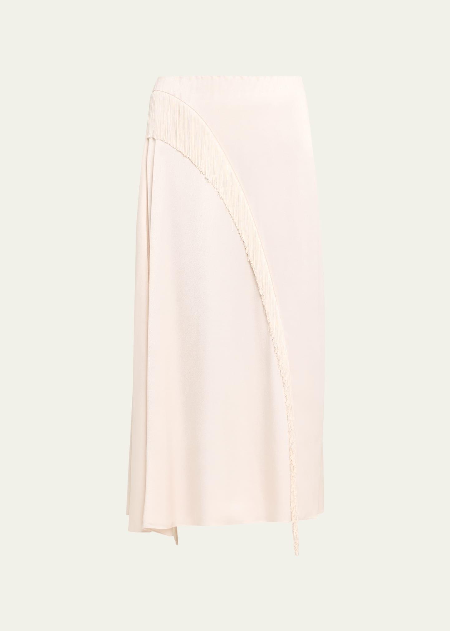 Womens Asymmetric Fringe Midi-Skirt Product Image