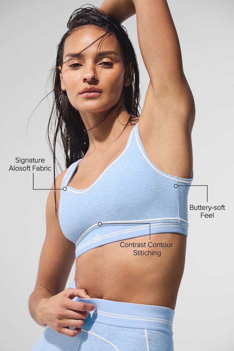 Alosoft Heart Throb Bra - Seashell Blue Heather/White Product Image
