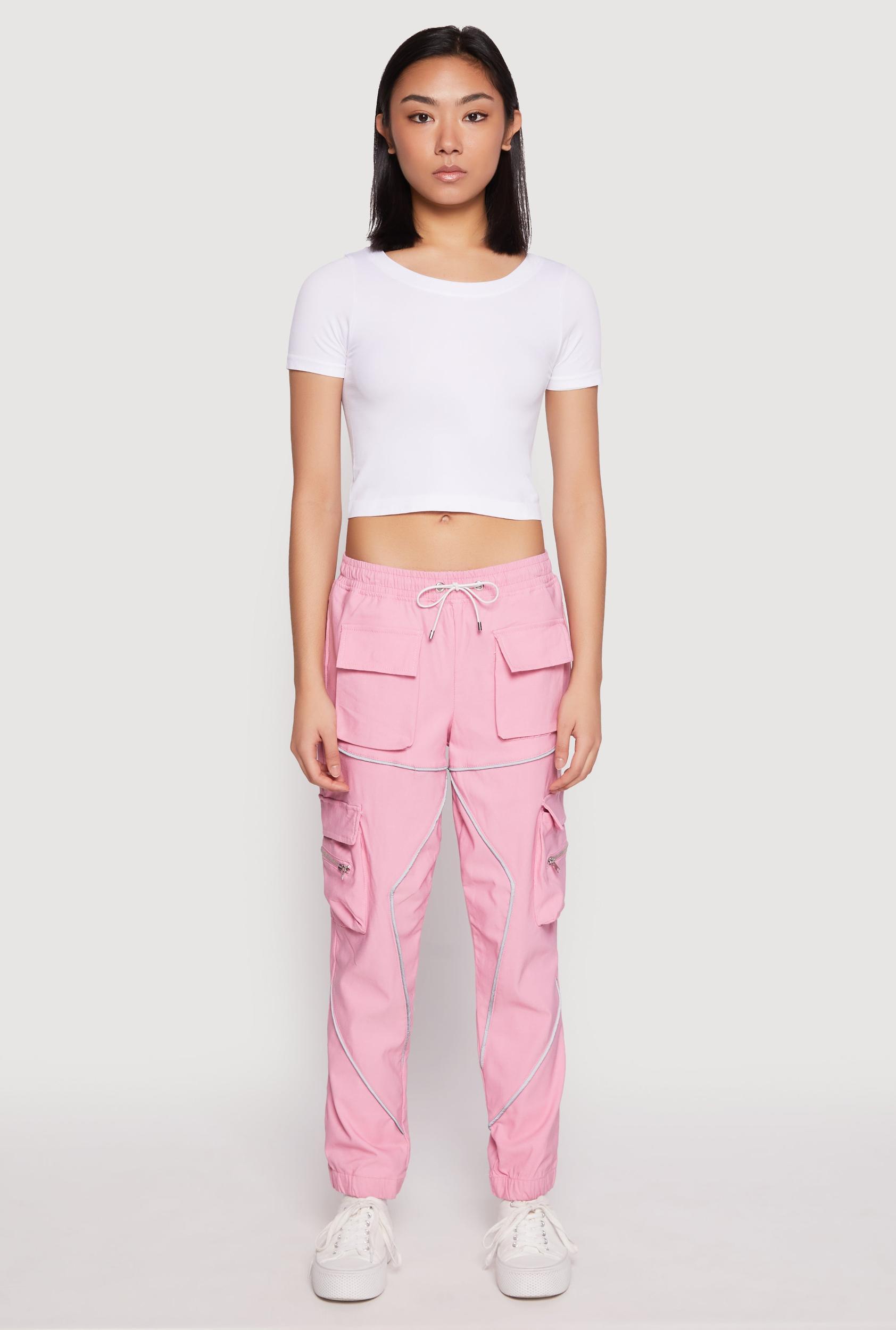 Womens Contrast Piping Hyperstretch Cargo Joggers Product Image