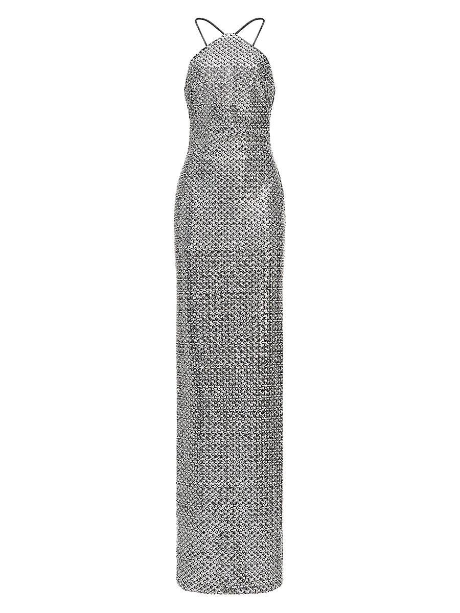 Womens Yeva Embellished Halterneck Gown Product Image