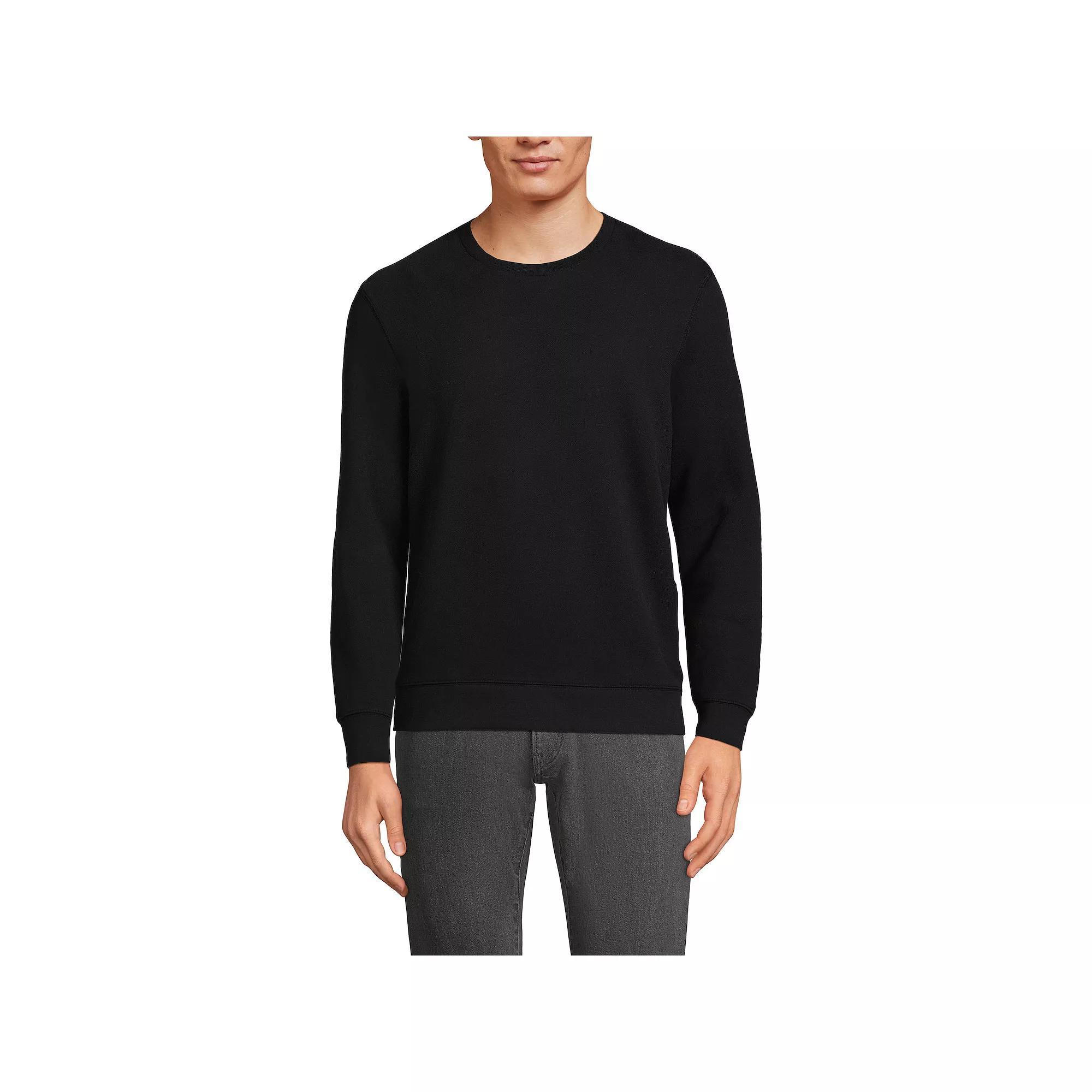 Big & Tall Lands' End Long Sleeve Serious Sweats Crewneck Sweatshirt, Men's, Size: Large Tall, Dark Grey Heather Product Image