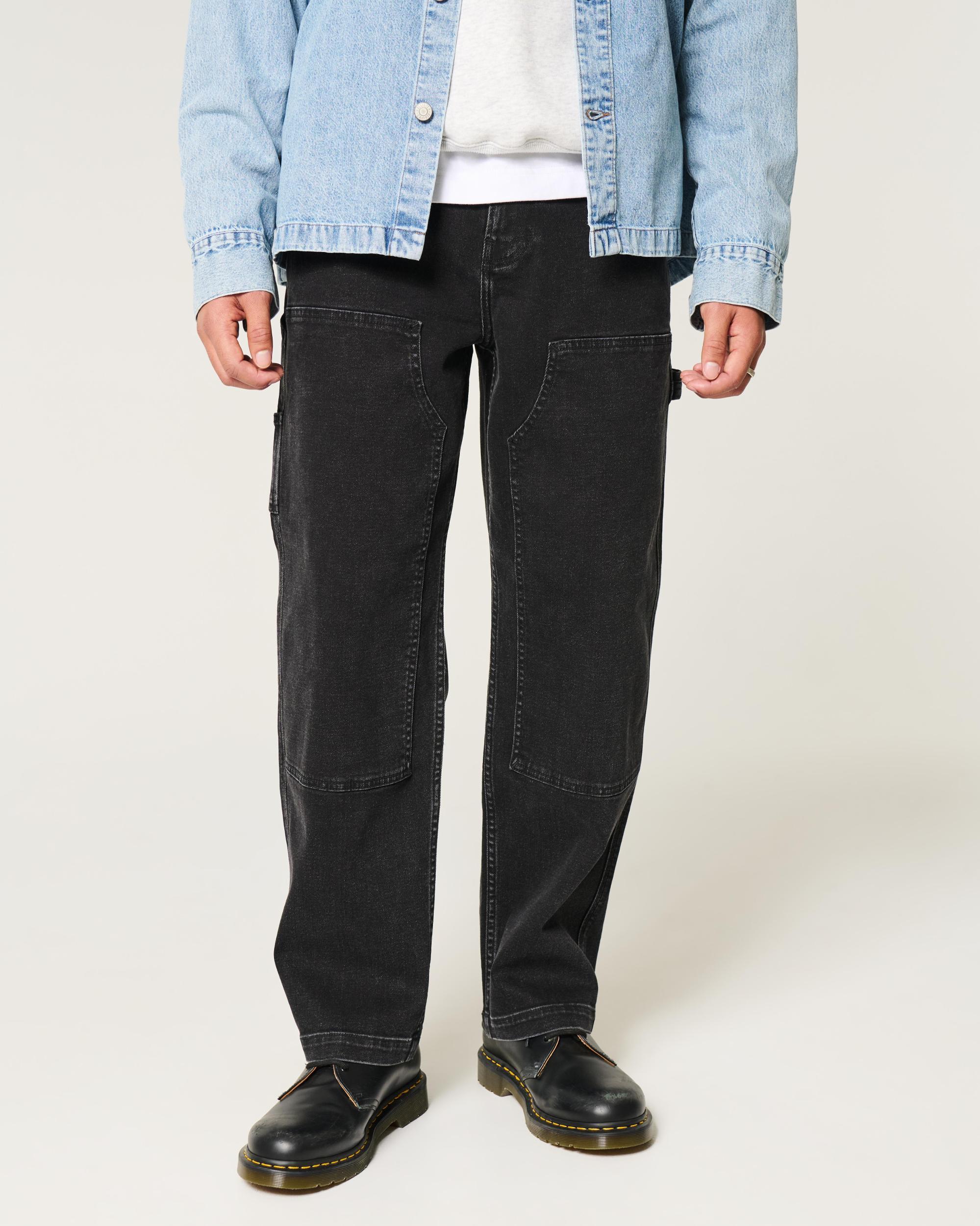 Black Baggy Carpenter Jeans Product Image