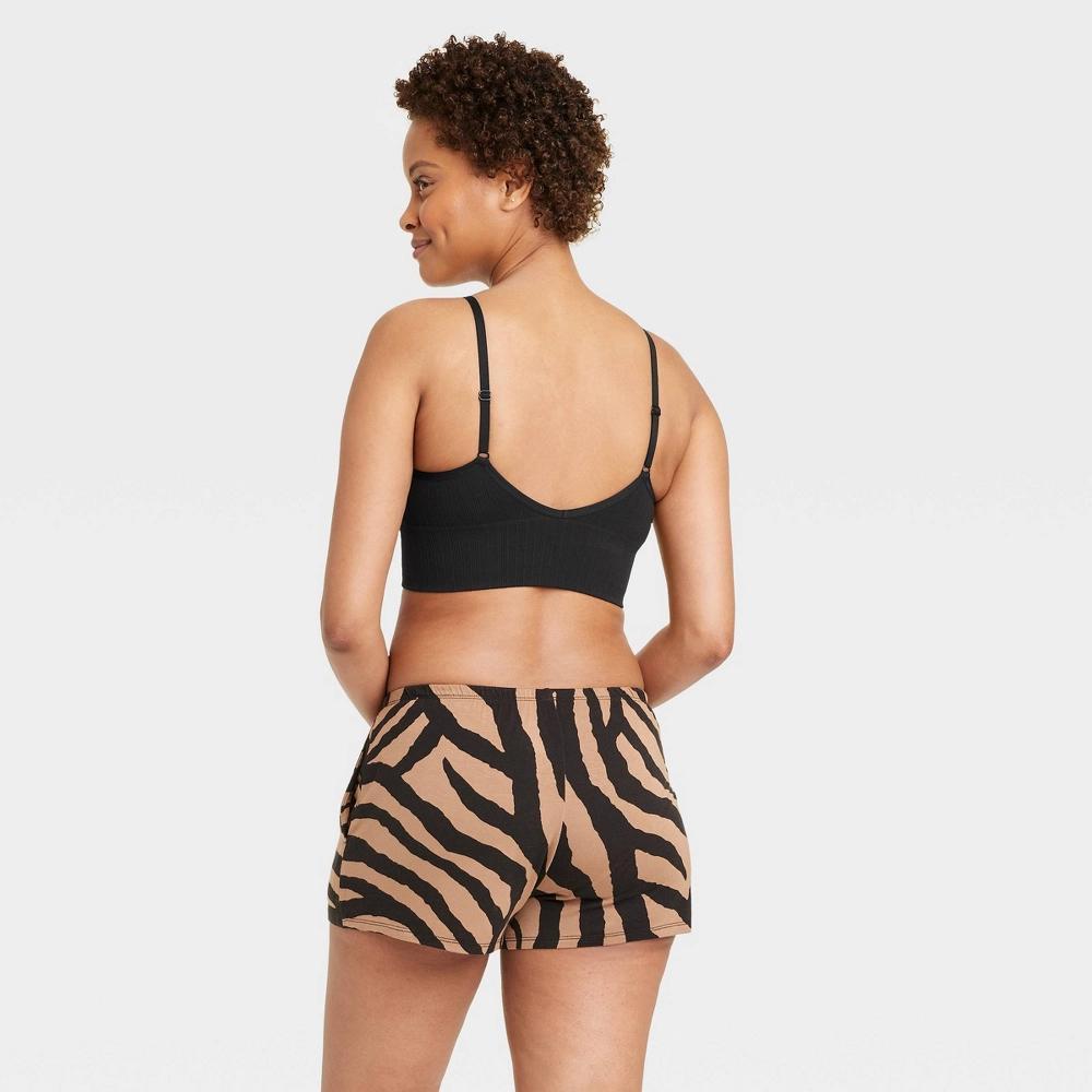 Women's Ribbed Seamless Longline Bralette - Auden™ Black S: Nylon Spandex Knit, Removable Cup, Pullover Product Image
