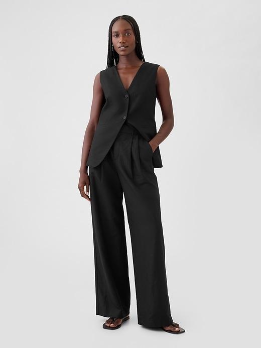 Linen-Cotton Longline Vest Product Image