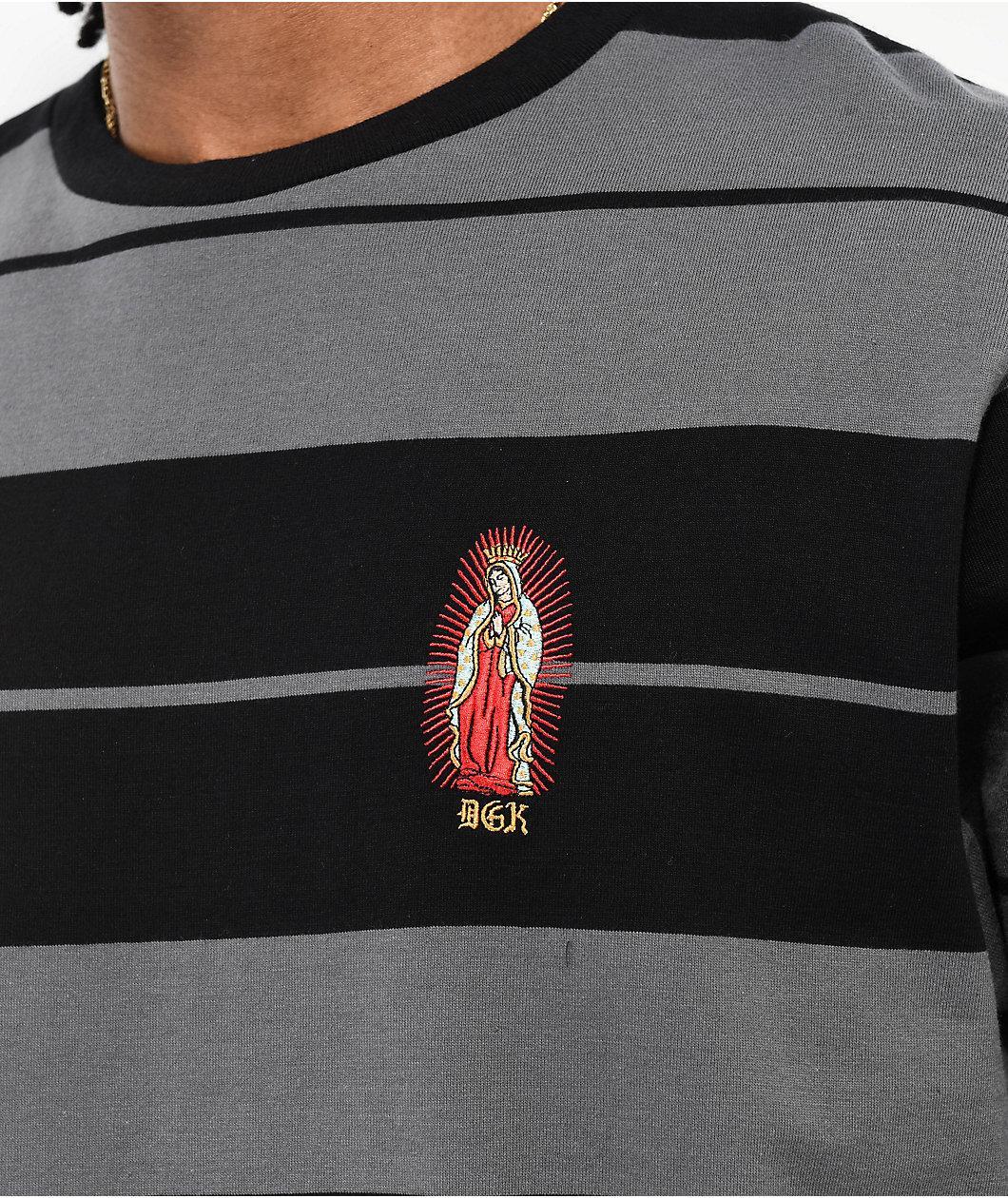 DGK Glory Black & Grey Stripe Knit T-Shirt Product Image