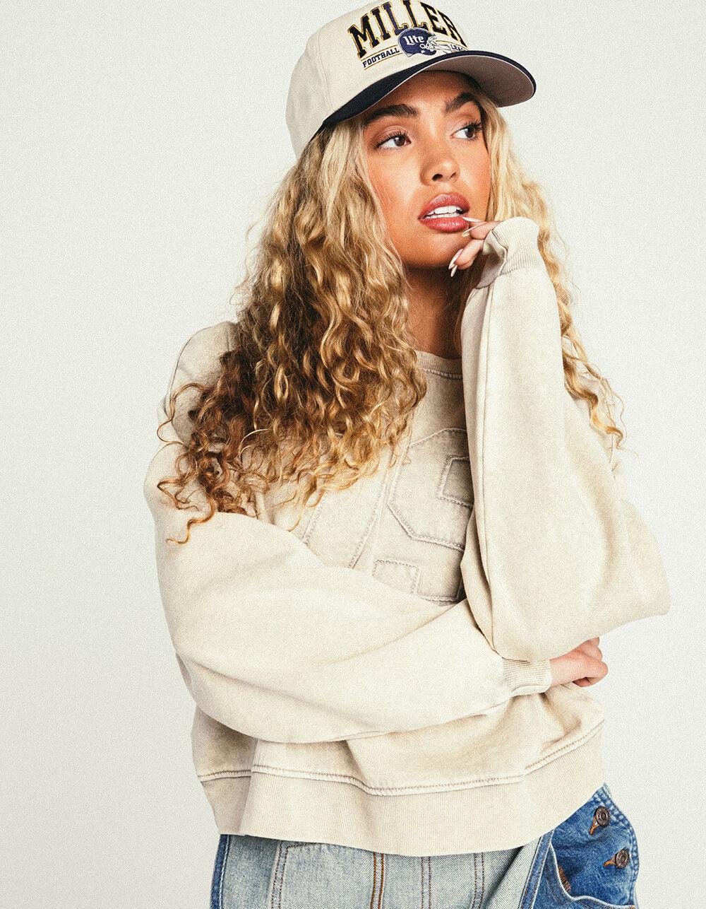 RSQ Womens 79 Crewneck Sweatshirt - OATMEAL Product Image