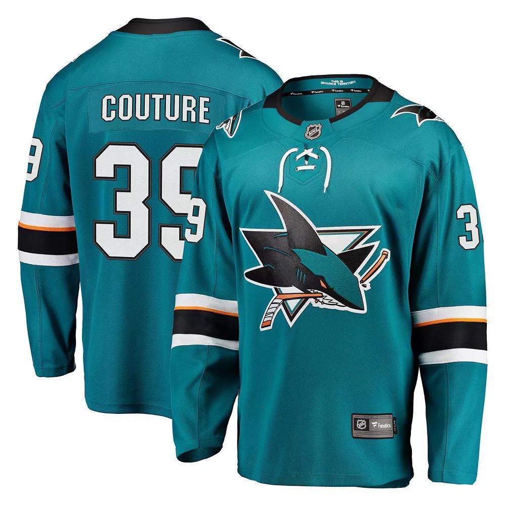 Men's Fanatics Branded Logan Couture Teal San Jose Sharks Home Premier Breakaway Player Jersey, Size: 5XL, Sks Blue Product Image