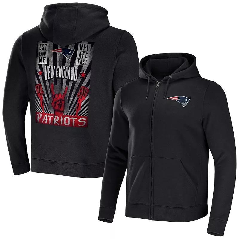 Men's NFL x Darius Rucker Collection by Fanatics Black New England Patriots Rocker Full-Zip Hoodie, Size: Large Product Image