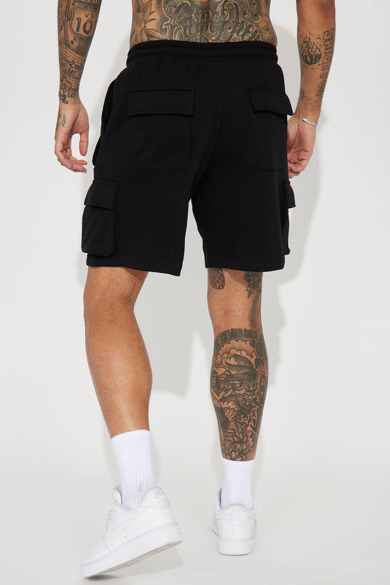 Different Levels Relaxed Cargo Shorts - Black Product Image