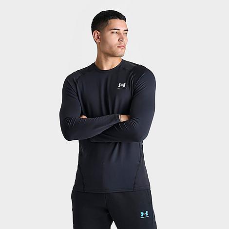 Men's Under Armour ColdGear® Fitted Crew, Size: 3XL, Black White Product Image