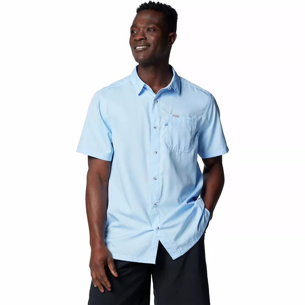 Men's Columbia PFG UPF 50 Slack Tide Omni-Wick Button-Down Camp Shirt, Size: XL, Blue Product Image