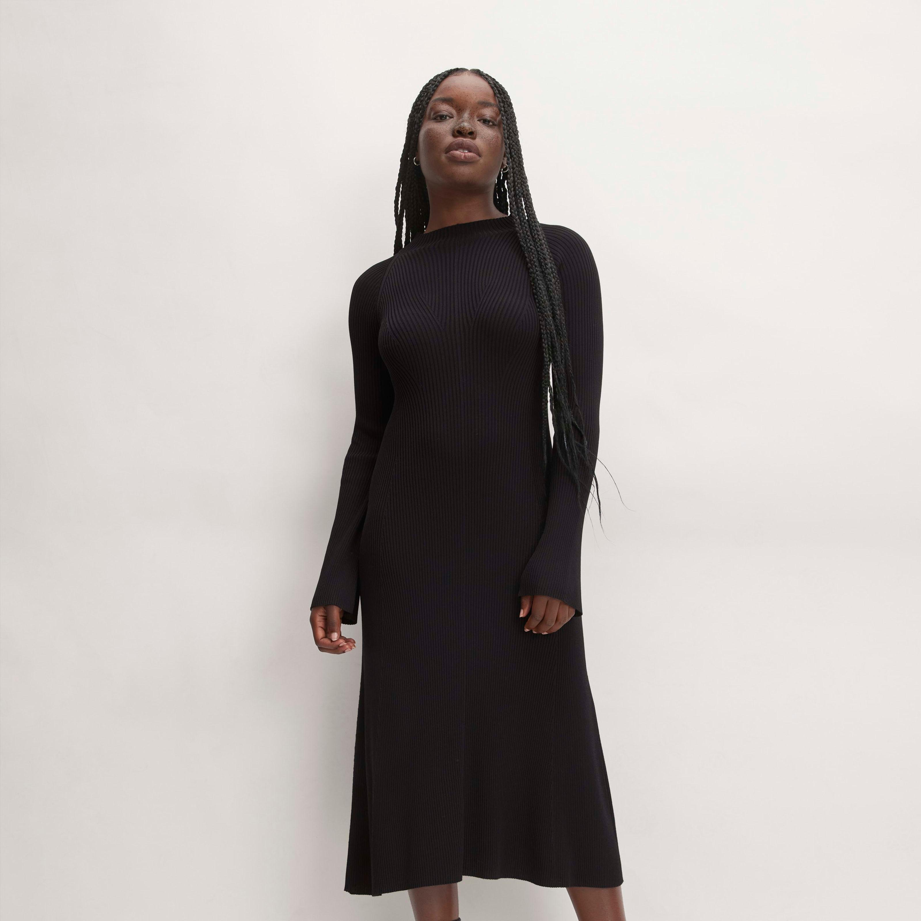 The Ribbed Mock Neck Midi Dress Product Image