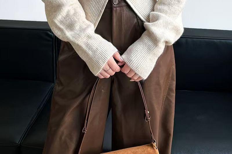 Round Neck Half-Zip Sweater Product Image