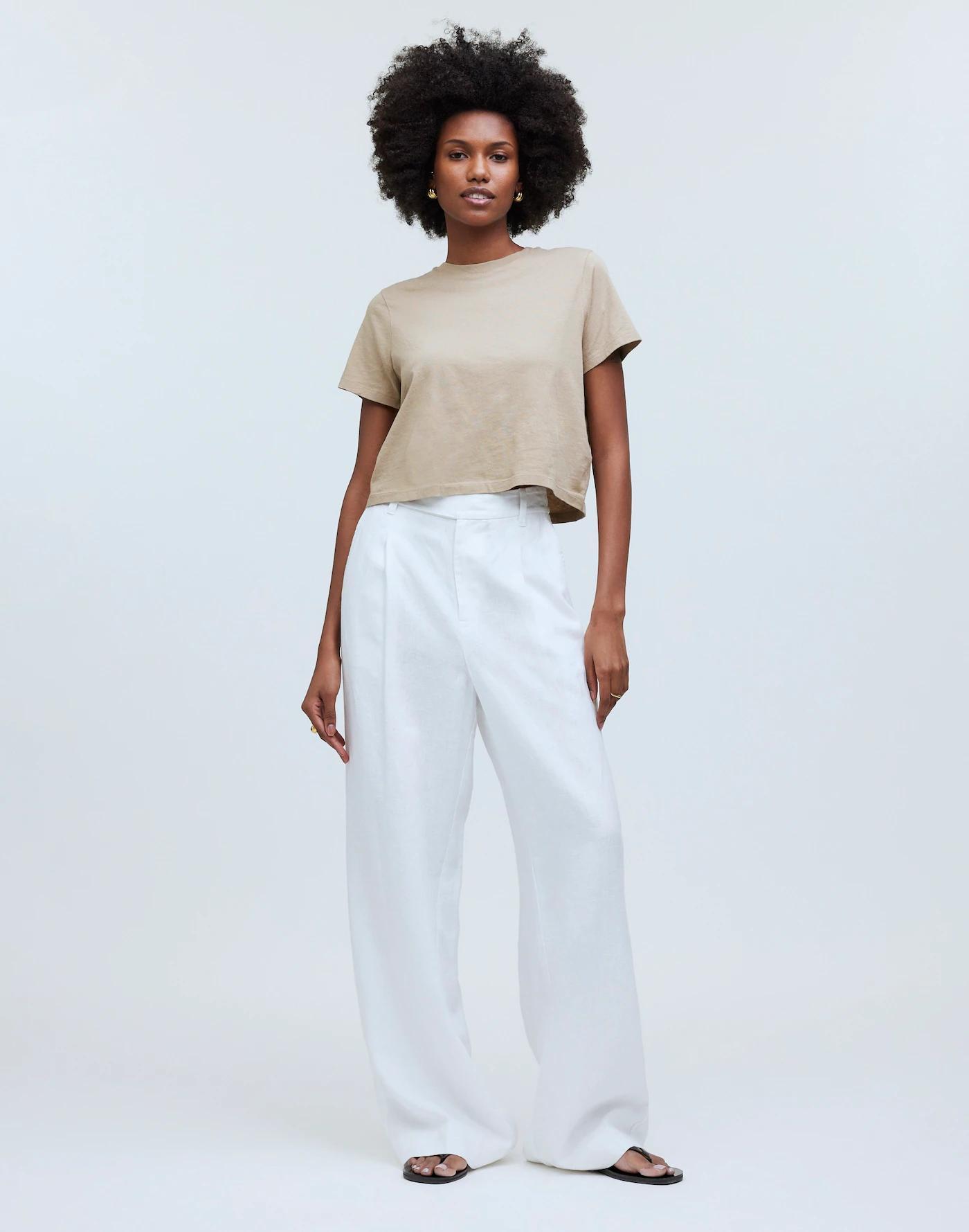Softfade Cotton Boxy-Crop Tee Product Image