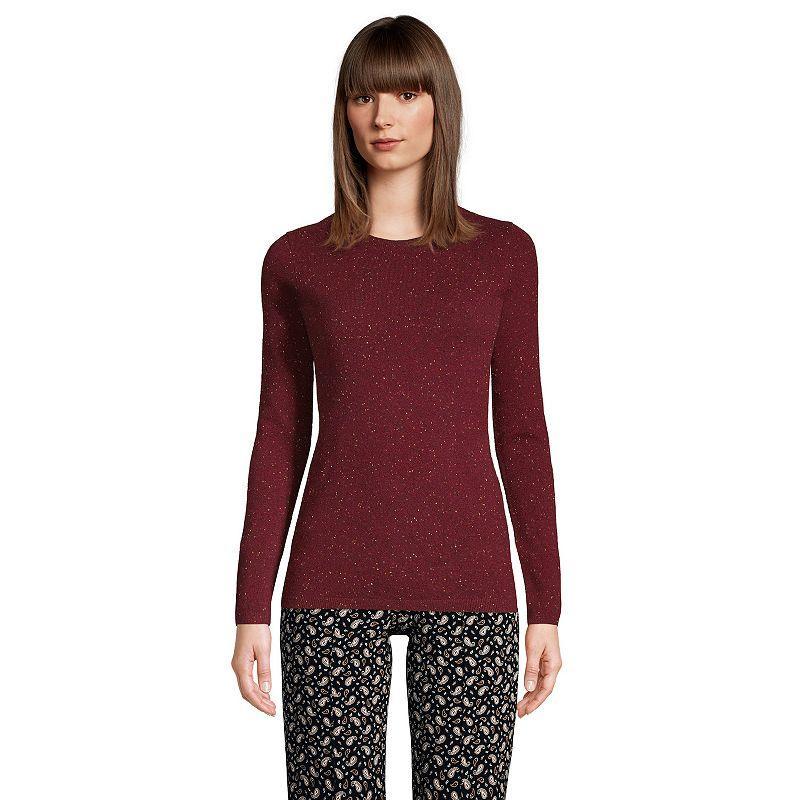 Women's Lands' End Crewneck Cashmere Sweater, Size: Medium, Gray Grey Product Image