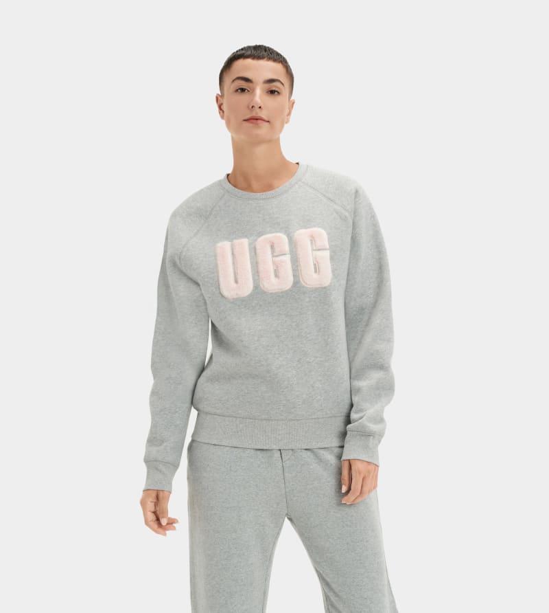 UGG Madeline Fuzzy Logo Long Sleeve Coordinating Lounge Sweatshirt Product Image