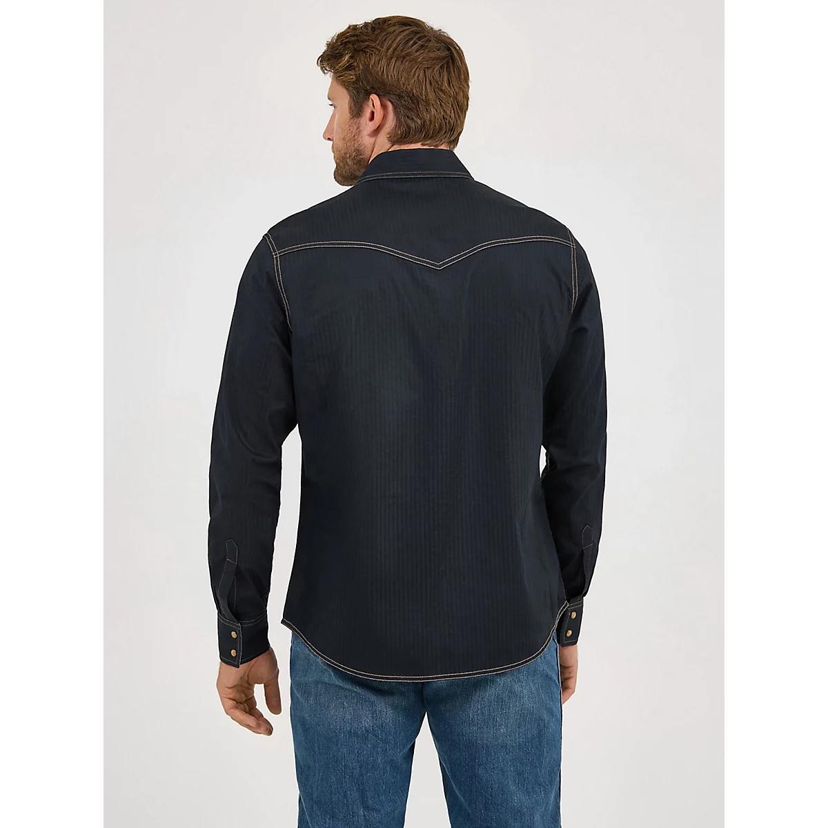 Men's Wrangler Retro® Long Sleeve Western Snap Solid Dobby Shirt Product Image