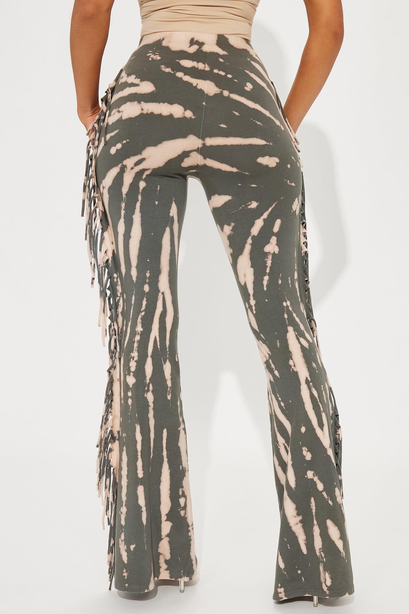 Nothin' Better Fringe Flare Pant - Olive/combo Product Image