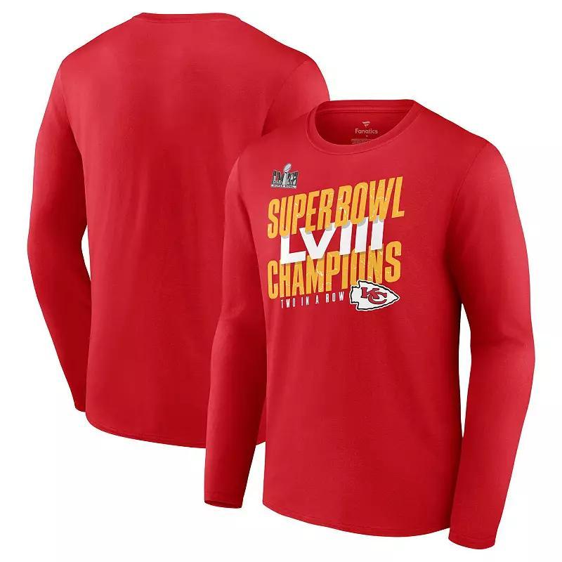 Mens Fanatics Branded Kansas City Chiefs Super Bowl LVIII Champions Iconic Big & Tall Long Sleeve T-Shirt Product Image
