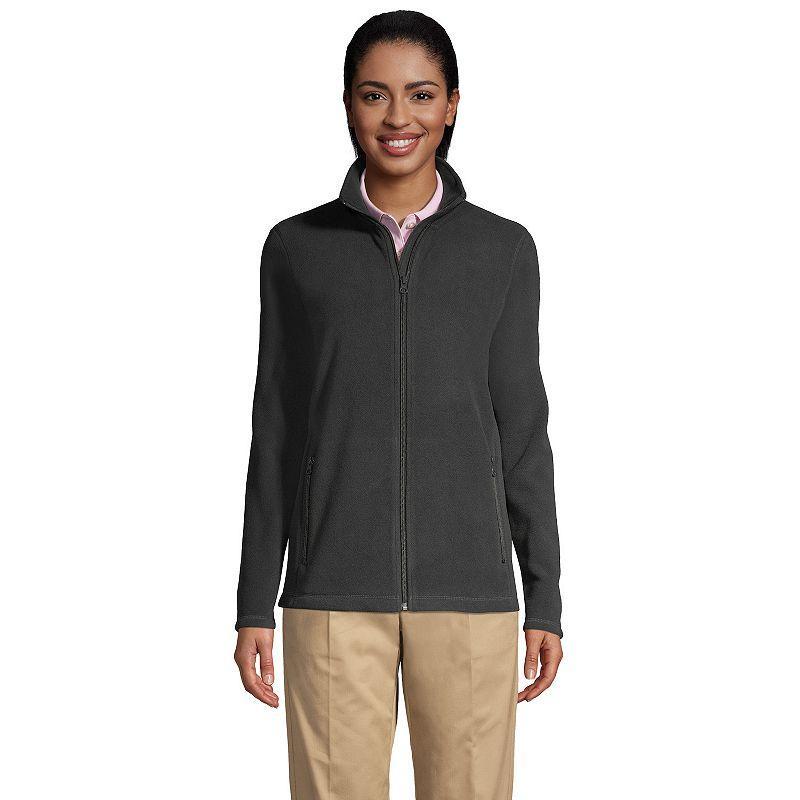 Women's Lands' End Full-Zip Long Sleeve Fleece Jacket, Size: Medium, Blue Product Image