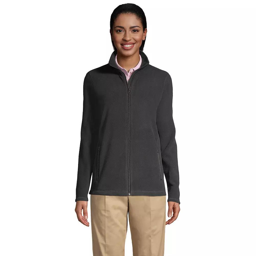 Women's Lands' End Full-Zip Long Sleeve Fleece Jacket, Size: Medium, Blue Product Image
