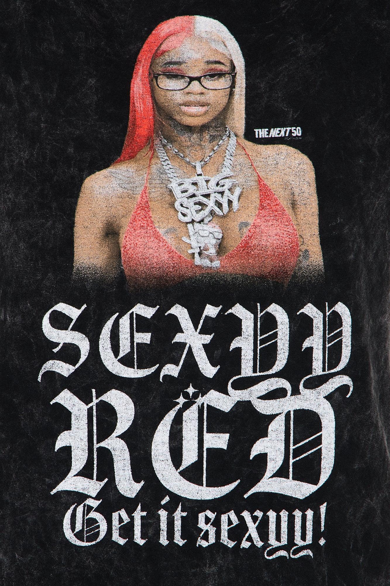 Sexyy Red Washed Oversized Tee - Black Product Image