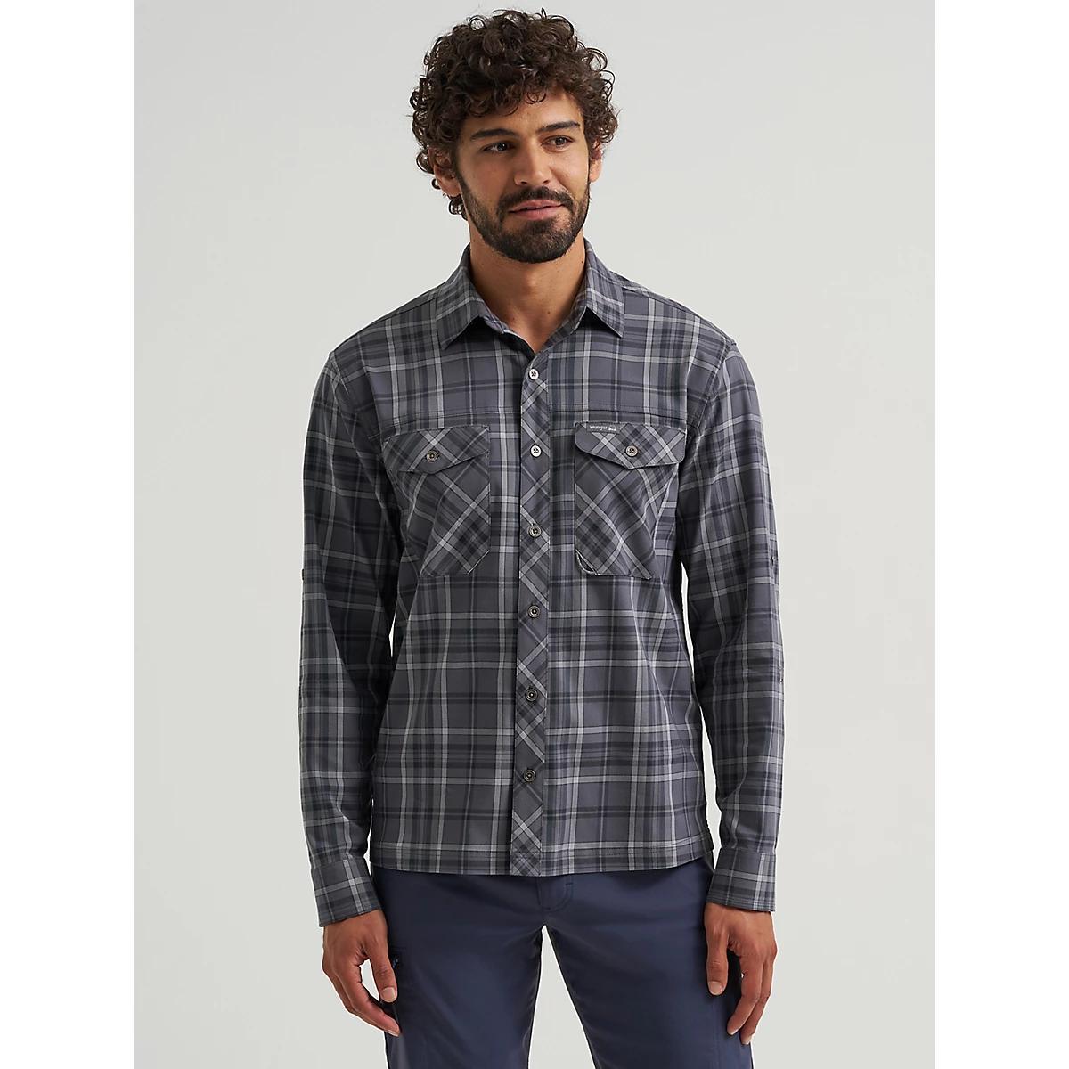 Men's Outdoor Stretch Plaid Shirt | Men's SHIRTS | Wrangler® Product Image