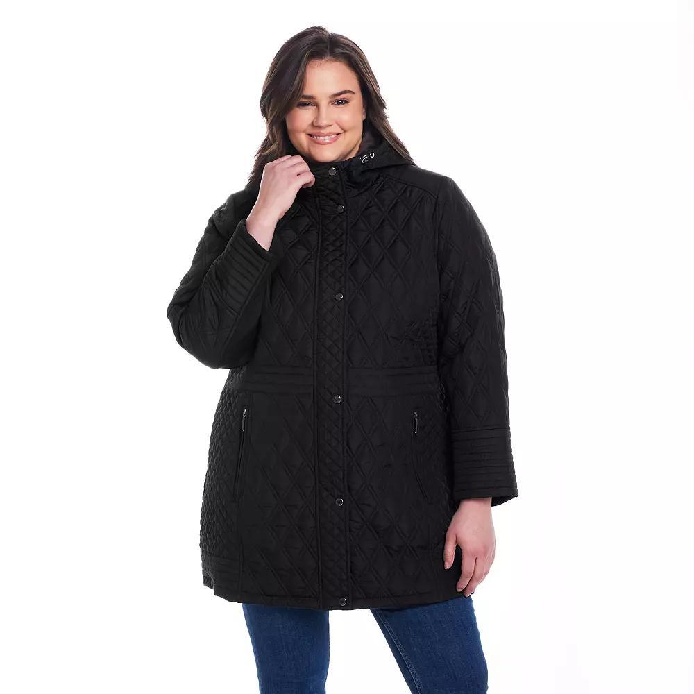 Plus Size Weathercast Plush Lined Mixed Quilted Walker, Women's, Size: 1XL, Brown Product Image
