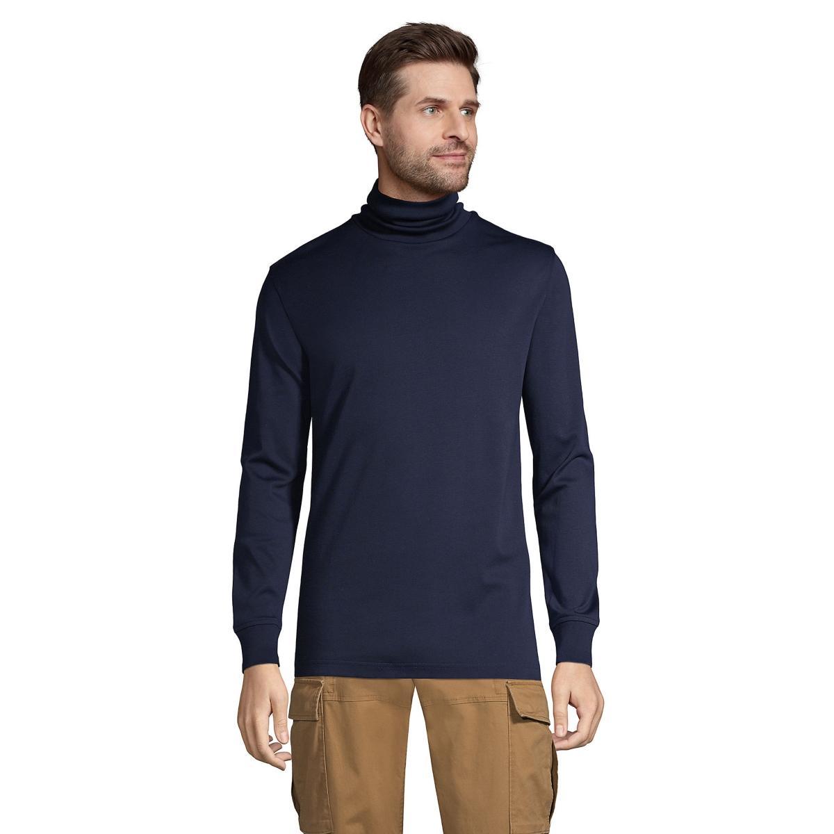 Big & Tall Lands End Super Soft Supima Turtleneck, Mens Product Image