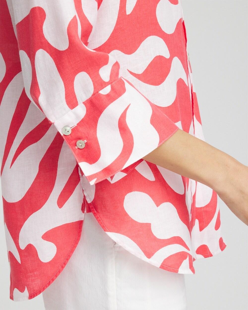 No Iron™ Linen Reef 3/4 Sleeve Shirt Product Image