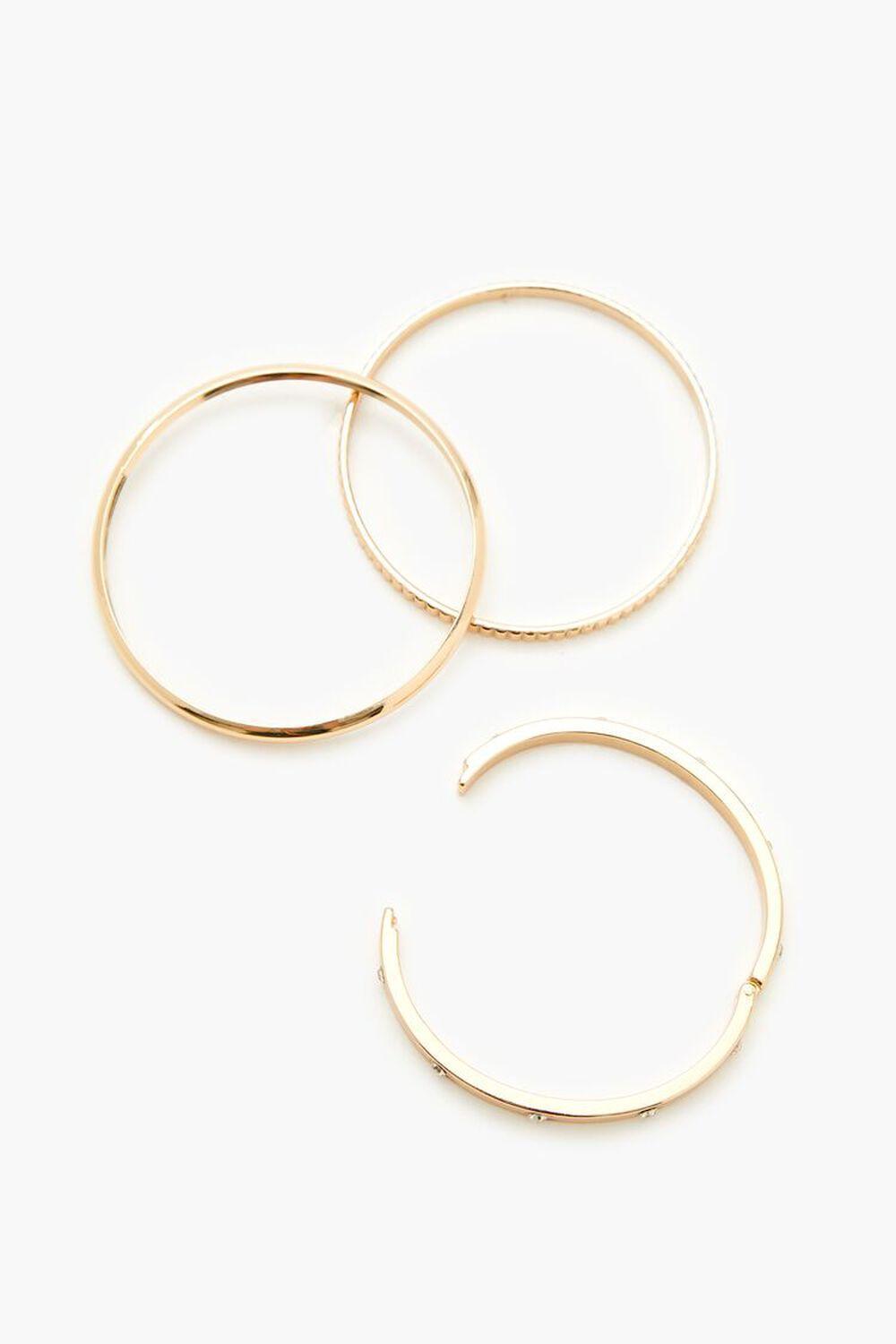 Rhinestone Hinge Bangle Bracelet Set | Forever 21 Product Image