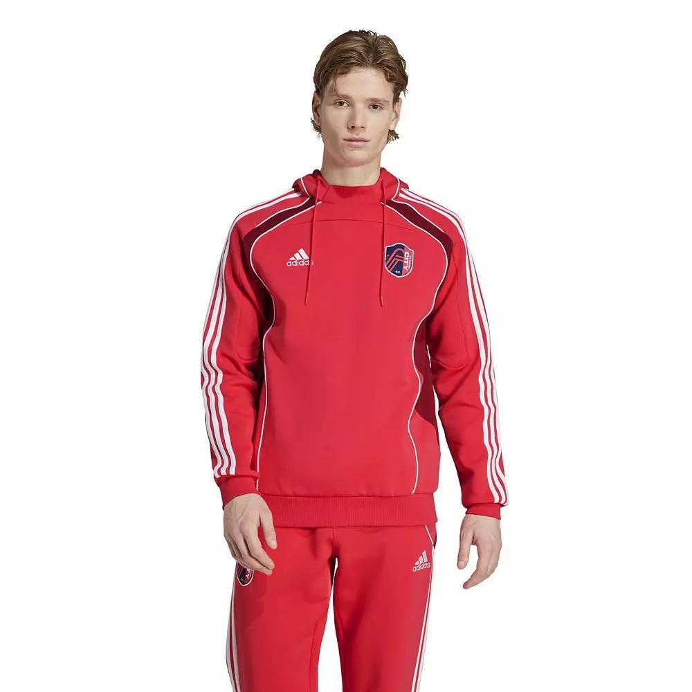 Mens adidas Red St. Louis City SC 2025 Travel Pullover Hoodie Product Image
