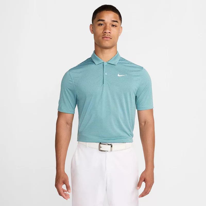 Mens Nike Striped Dri-FIT Golf Polo White White Product Image