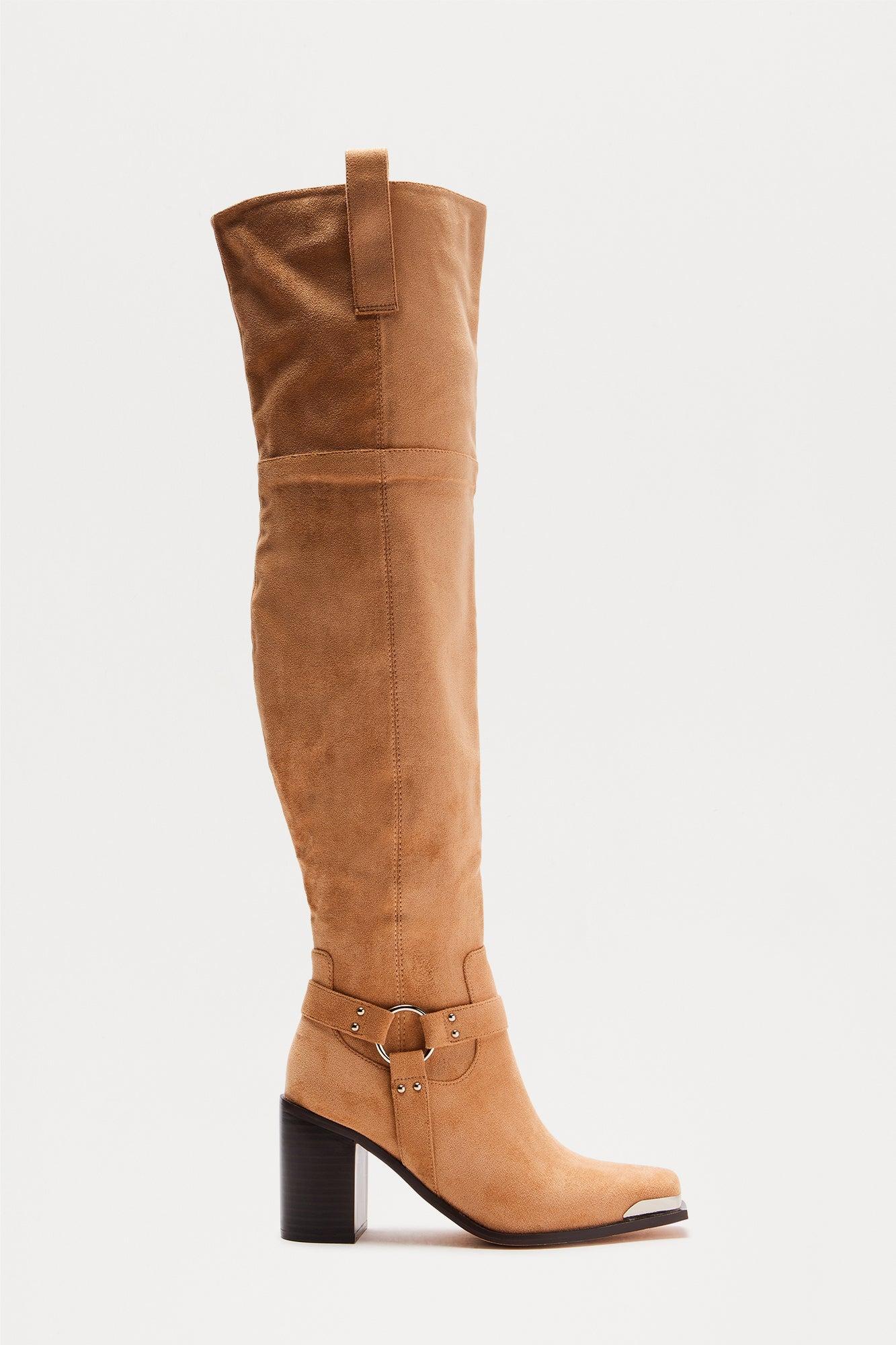 Nevada Thigh High Boots - Nude Product Image