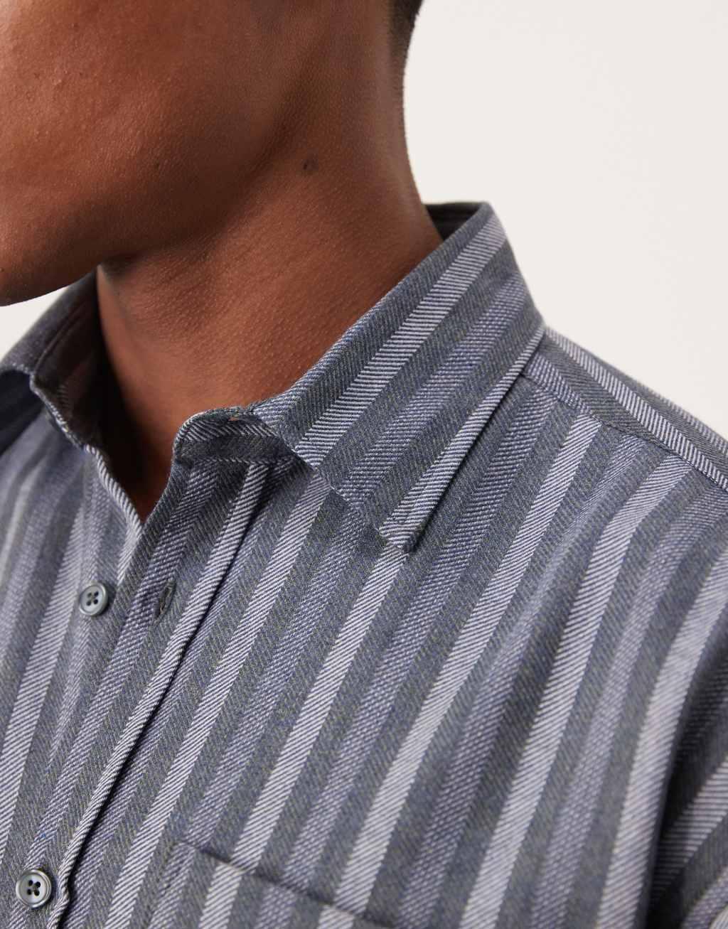 ASOS DESIGN oversized boxy shirt in blue stripe Product Image