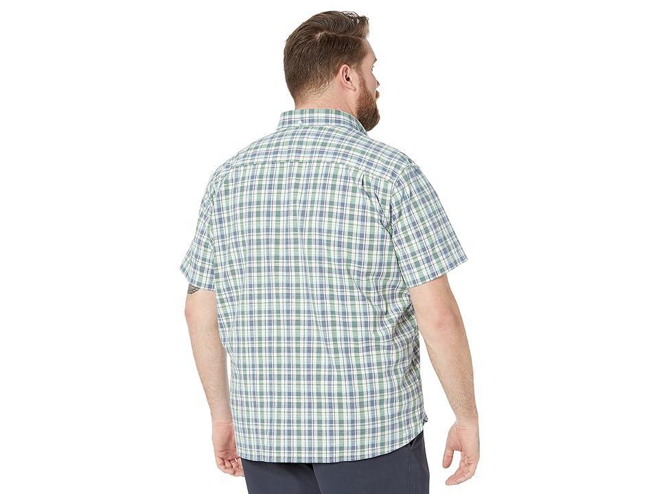 L.L.Bean Comfort Stretch Chambray Shirt Short Sleeve Traditional Fit Plaid (Light Everglade) Men's Clothing Product Image