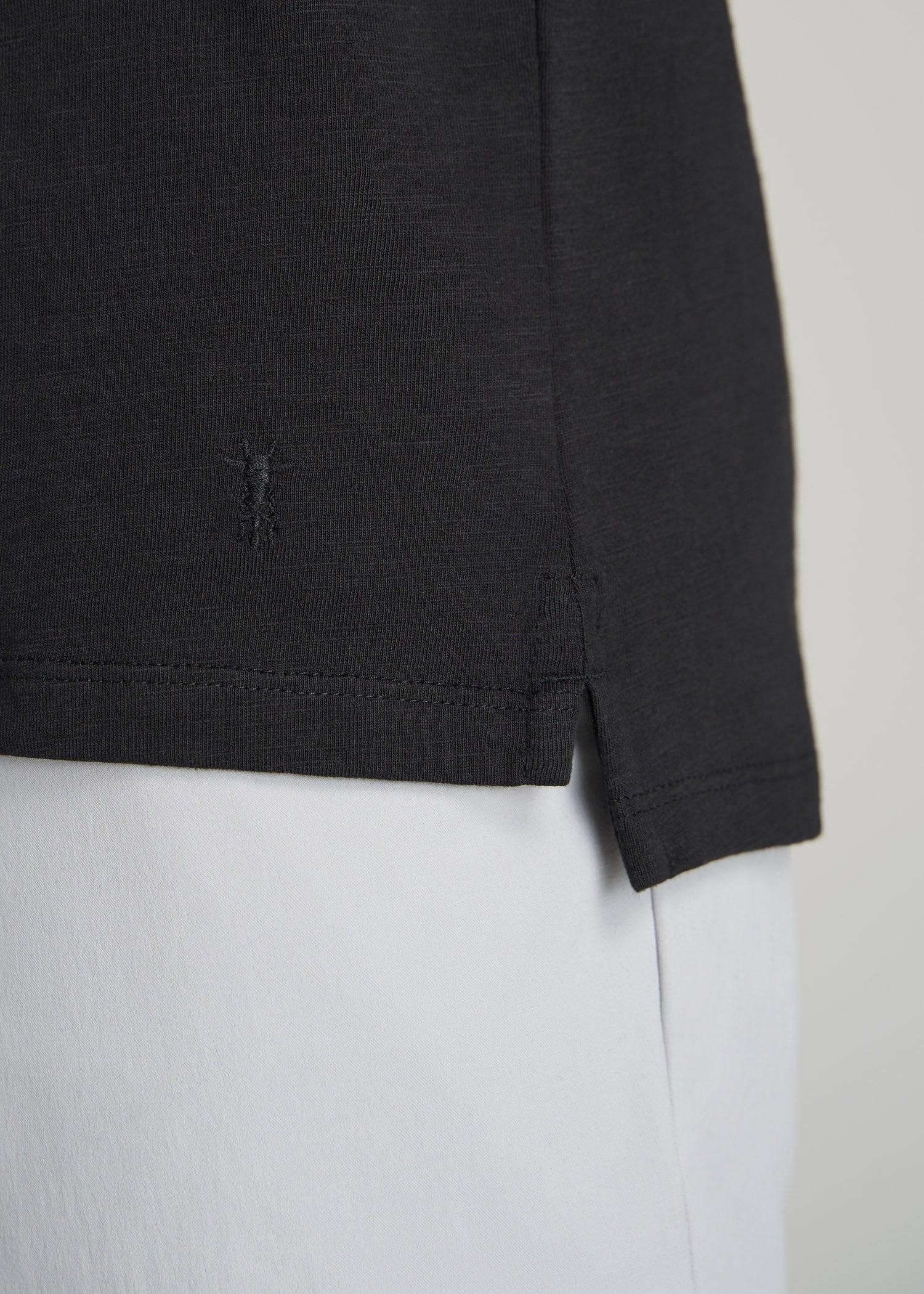 Slub Self Collar Tall Polo Shirt in Navy Product Image