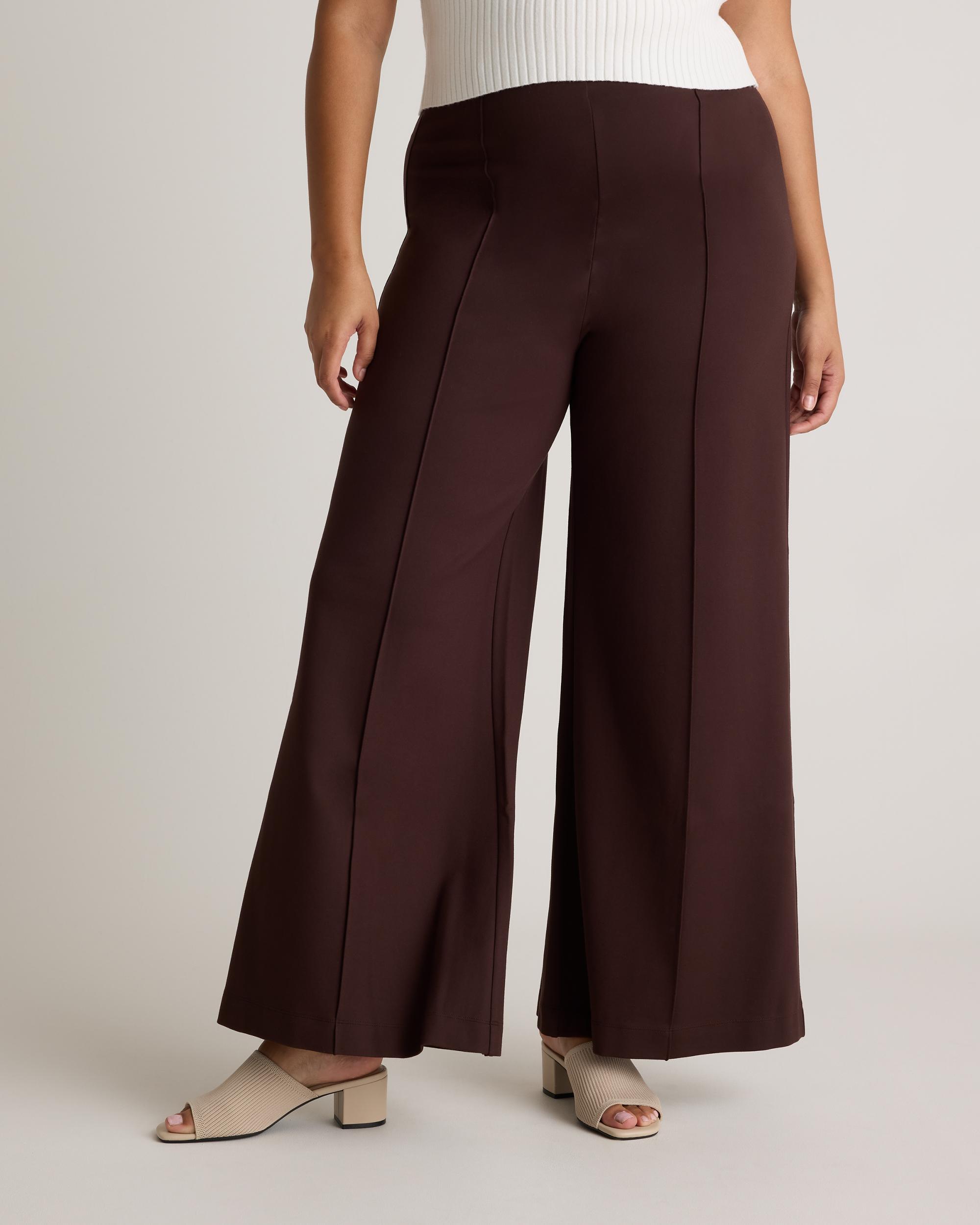 Quince | Women's Ultra-Stretch Ponte Super Wide Leg Pants Rayon Product Image